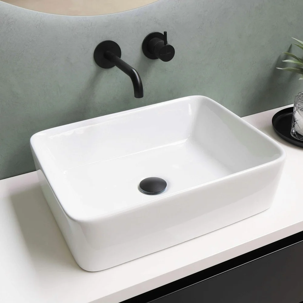 Oval Above Counter Ceramic Basin 520mm Gloss White